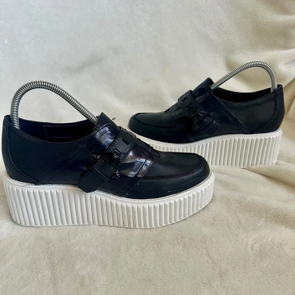 Circus by Sam Edelman Cassie Black Platform Creepers Shoes Women's Size 9